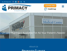 Tablet Screenshot of primacyclinics.ca